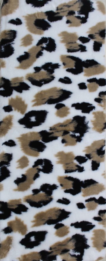 RABIT FUR SPOTTED BEIGE BROWN  BLACK 2X5