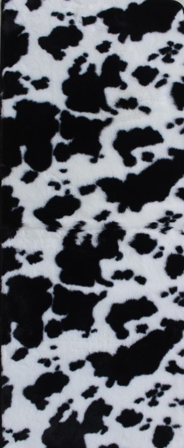 RABIT FUR SPOTTED WHITE BLACK 2X5