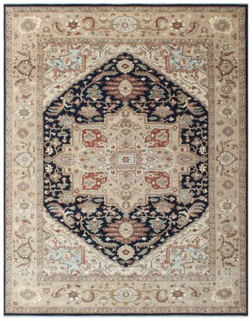 SERAPI NAVY BLUE BEIGE 8X10