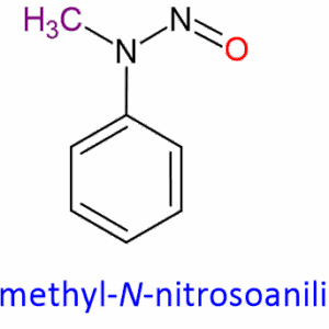 Chemical Structure of N-Methyl-N-Nitrosoaniline , 614-00-6