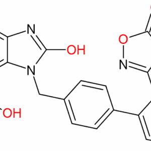 Chemical structure of Des Ethyl Azilsartan C23H16N4O5