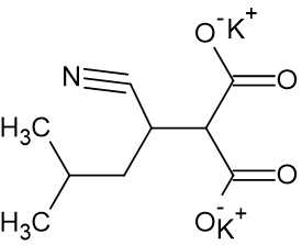 Dipotassium(1-cyano-3-methylbutyl) propanedioate