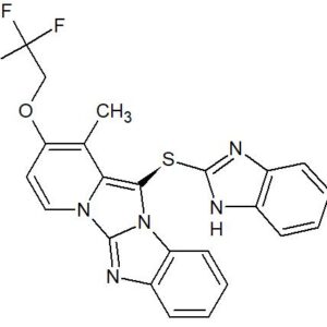10-(1H-benzimidazol-2-ylsulfanyl)-1-methyl-2-(2,2,2-trifluoroethoxy)-4a,5,9b-triazaindeno[2,1-a]indene
